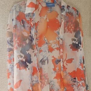 Simply Vera Vera Wang Multicolor Sheer Blouse